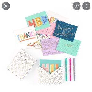 🆕 Erin Condren Design Stationery Bundle: 16 Cards, Envelopes and 3 Markers